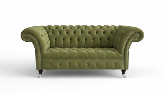 Chesterfield Textil Design Luxus Stoffsofas Sofa 2 Sitzer Sofa Polster
