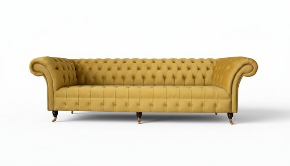 Chesterfield Textil Polster Luxus Sofa Design Couch Sofa 4 Sitzer Neu