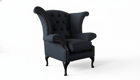 Chesterfield Textil Polster Sofa Design Couch Sessel 1 Sitz Ohrensessel