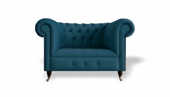 Chesterfield Textil Polster Sofas Design Luxus Couch Sofa Sessel 1 Sitzer Neu