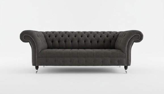 Chesterfield Textil Sofa 3-Sitzer Polstersofas Design Luxus Stoffsofas Neu
