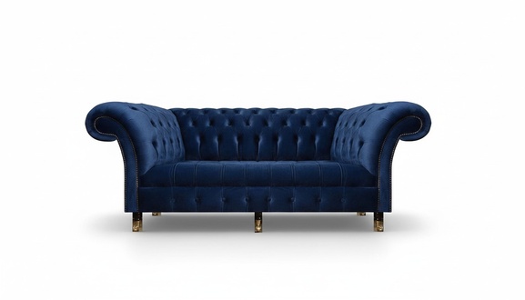 Chesterfield Textil Sofa Dreisitzer Couch Polstermöbel Polstersitz Einrichtung