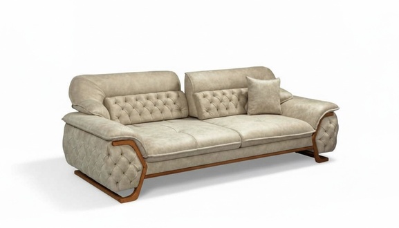 Chesterfield Verstellbarer Rücken Dreisitzer Sofa Luxus Couch Möbel