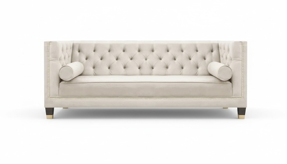 Chesterfield Weiß Sofa Couch Dreisitze Wohnzimmer Designer Möbel Neu