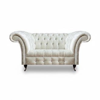 Chesterfield Wohnzimmer Couch Designer Weißes Zweisitzer Sofa Sitzmöbel