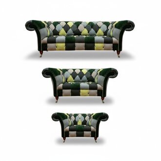 Chesterfield Wohnzimmer Modern Polstermöbel Sofagarnitur 3tlg 3+2+1