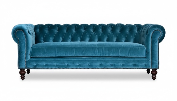 Chesterfield Wohnzimmer Samt Couch Polster Sitz Garnitur 3 Sitzer Textil Sofas