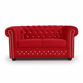 Chesterfield York BlinkTextil 2 Sitzer Couch Polster Sofas Couchen Neu