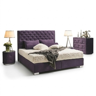 Continental Boxspring Hoch Doppel Bett Betten Polster Leder Textil Bett Neu