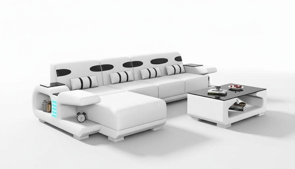 Couch Ecksofa L Form Liege Weiß Modern Ledersofa Kunstleder Sofa Sofas