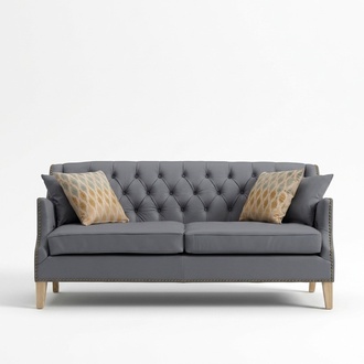 Couch Graue Chesterfield Büro Sofa Emfpangs Couchen Leder Textil