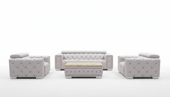 Couch Set Garnitur Polster Leder Design Chesterfield Sofagarnitur 3+2+1 9914 Neu