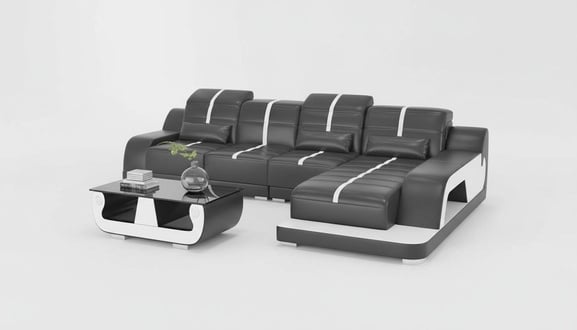 Couchen Designersofa Ecksofa Sofa L Form Schwarz Kunstleder Sofas Eck