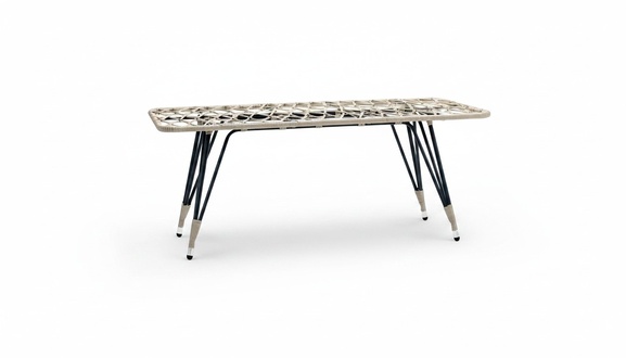 Couchtisch Beige Luxus Hochwertig Rattan Moderner Design stilvoll Kaffeetisch