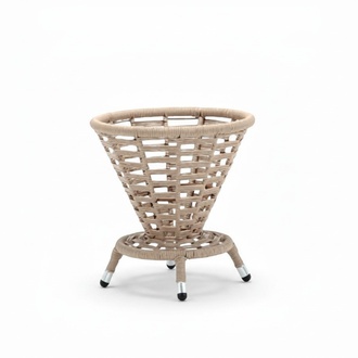 Couchtisch Beige Luxus Möbel Patio Design Rattan Rund Modern Hochwertig Möbel