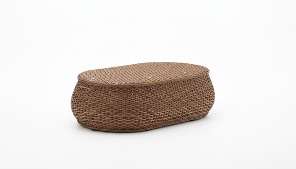 Couchtisch Braun Hochwertig Beistelltisch Designer Tisch Oval stilvolle Terrasse