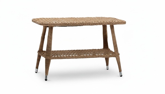 Couchtisch Braun Luxus Moderner Design Kaffeetisch Hochwertig Rattan Beistell