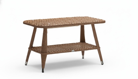 Couchtisch Braun Luxus Moderner Design Kaffeetisch Hochwertig Rattan Beistell
