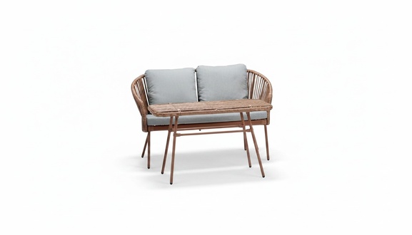Couchtisch Braun Luxus Moderner Design stilvoll Kaffeetisch Hochwertig Rattan