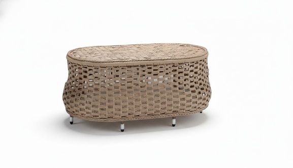 Couchtisch Braun Luxus Moderner Tisch Design Kaffeetisch Rattan Beistell