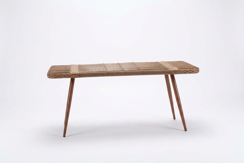 Couchtisch Braun Luxus Rattan Moderner Design stilvoll Kaffeetisch Hochwertig