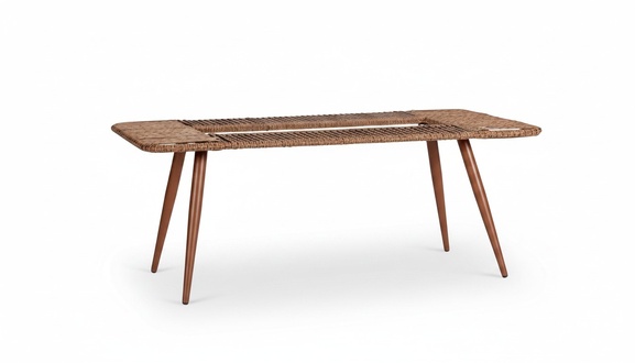 Couchtisch Braun Luxus Tisch Design Kaffeetisch Hochwertig Rattan Beistell