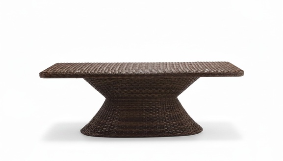 Couchtisch Braun Moderner Design Luxus Kaffeetisch Hochwertig Rattan Beistell