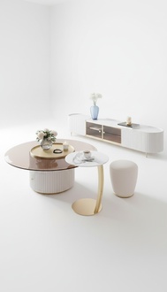 Couchtisch Design Luxus Möbel Hocker 2tlg. Set Tische Tisch Fußhocker