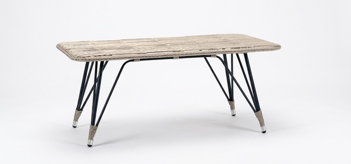 Couchtisch Grau Luxus Moderner Design stilvoll Kaffeetisch Hochwertig Rattan