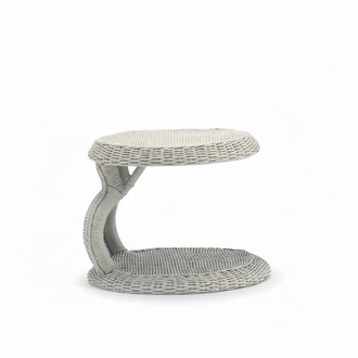 Couchtisch Grau Luxus Möbel Terrasse Design Hochwertig Rund Rattan Modern