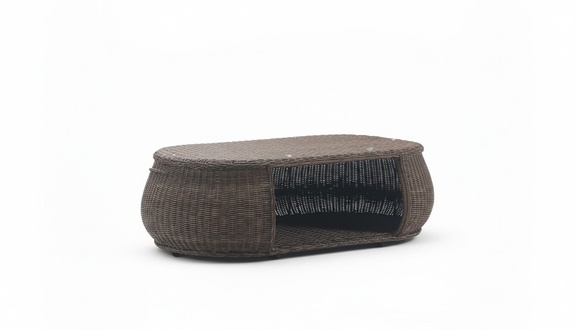 Couchtisch Hochwertig Beistelltisch Designer Tisch Oval Braun stilvolle Terrasse