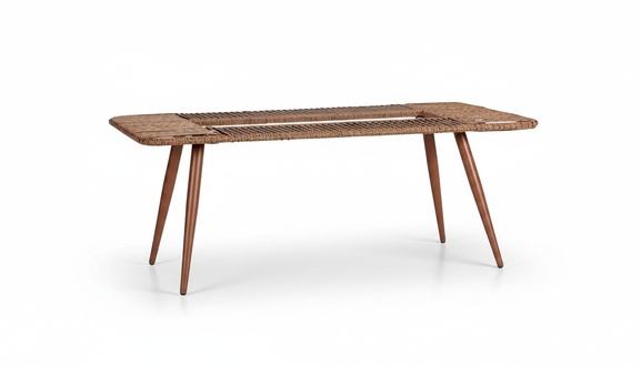 Couchtisch Hochwertig Braun Moderner Kaffeetisch Rattan Beistell Design Luxus