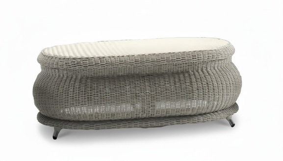 Couchtisch Hochwertig Designer Oval Grau Beistelltisch stilvolle Terrasse