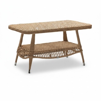 Couchtisch Luxus Braun Moderner Tisch Design Kaffeetisch Rattan Beistell