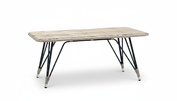 Couchtisch Luxus Grau Moderner Design stilvoll Kaffeetisch Hochwertig Rattan