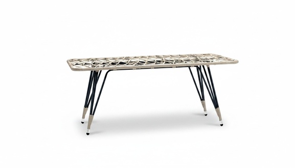Couchtisch Luxus Grau Rattan Moderner Design stilvoll Kaffeetisch Hochwertig