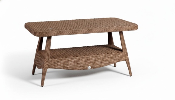 Couchtisch Luxus Kaffeetisch Sofatisch Beistelltisch Hochwertig Rattan Braun