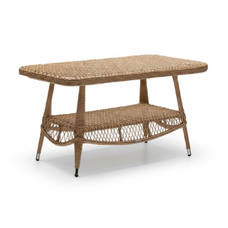 Couchtisch Luxus Kaffeetisch Sofatisch Beistelltisch Rattan Braun Couchtisch
