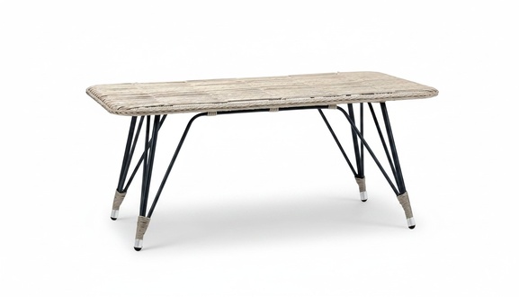 Couchtisch Luxus Moderner Design stilvoll Grau Kaffeetisch Hochwertig Rattan