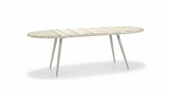 Couchtisch Luxus Oval Rattan Moderner Design stilvoll Kaffeetisch Hochwertig
