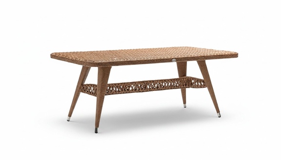 Couchtisch Rattan Braun Luxus Hochwertig Moderner Design stilvoll Kaffeetisch