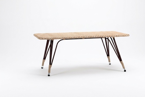 Couchtisch Rattan Moderner Beige Luxus Hochwertig Design stilvoll Kaffeetisch