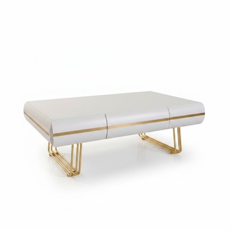 Couchtisch Tisch Beistelltisch Wohnzimmer Beistelltisch Moderne Tische weiß gold