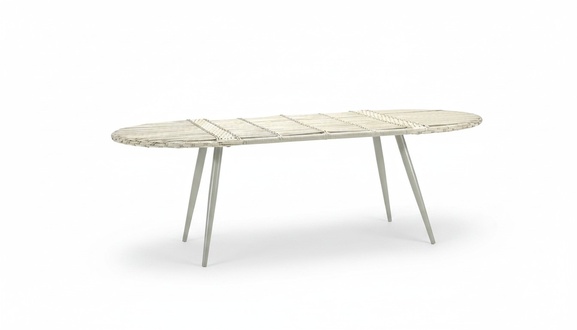 Couchtisch Weiß Luxus Hochwertig Rattan Moderner Design stilvoll Kaffeetisch