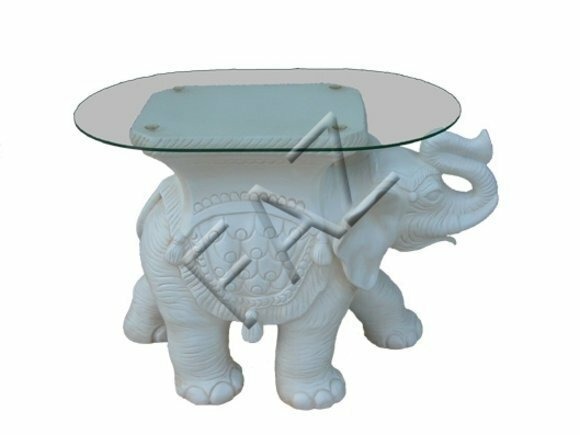 Beistell Couch Sofa Tisch Elefant Figur Glas Tische Möbel Wohnzimmer