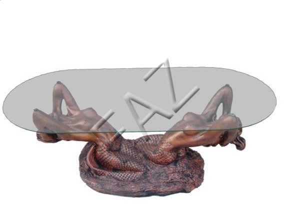 Glastisch Tische Tisch Statue Figur Tisch Beistell Sofa Wohnzimmer