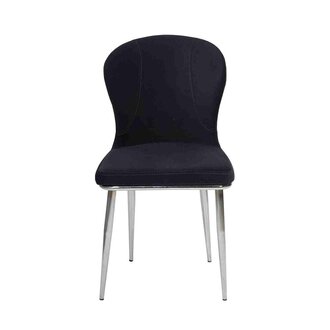 Schwarzer Edelstahlstuhl Designer Küchenmöbel Luxus Polster Lehnstühle