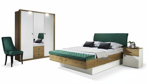 Designer Polsterbett Bett Betten Stoff Holz Luxus Ehebett 180x200cm
