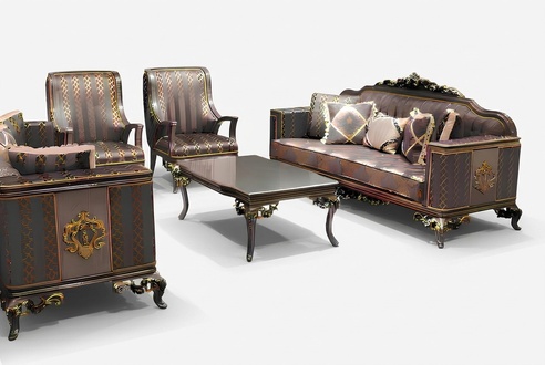 Deluxe Wohnzimmer Sofa Set 3+3 Sitzer Modern Sofa Elegantes