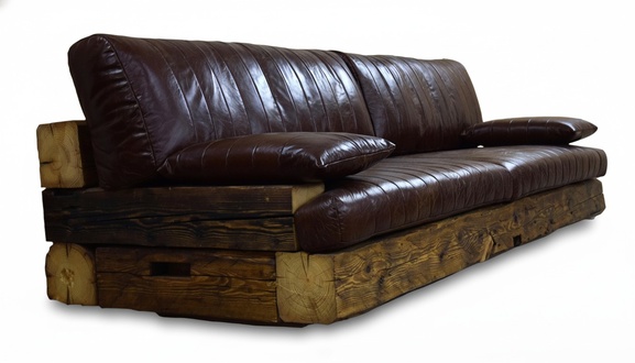 Design Antik Stil Holz Ledersofa Couch Leder Couchen Polster Sofas Designer